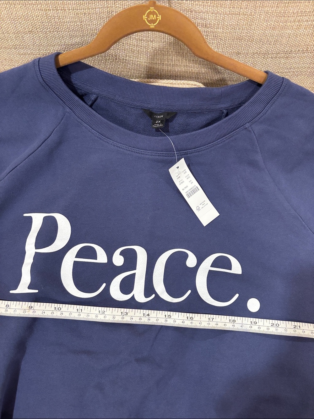 J. Crew Navy 'Peace.' Crewneck Sweatshirt - Picture 5 of 6